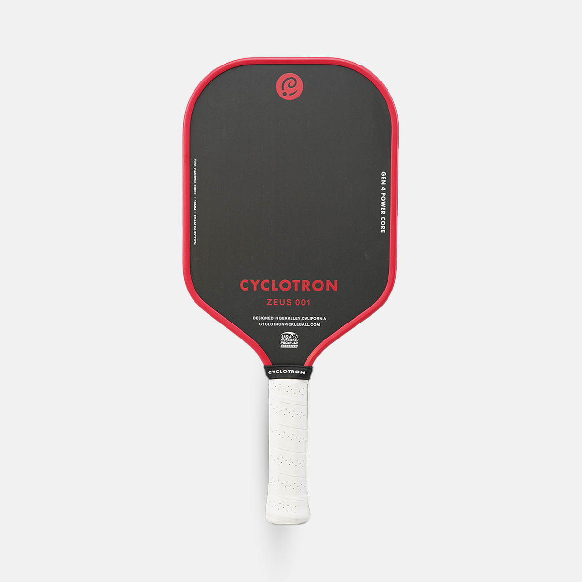 CYCLOTRON ZEUS 001 Pro Raw Carbon Pickleball Paddle - 16mm